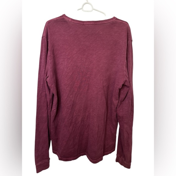 Marine Layer Deep Red Crew Neck Long Sleeve Tee Shirt - Picture 2 of 6